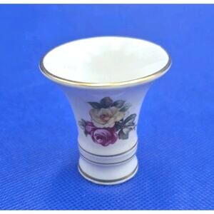 Vintage Porcelain Floral Vase Toothpick Holder ER Erphila Germany 2" Tall
